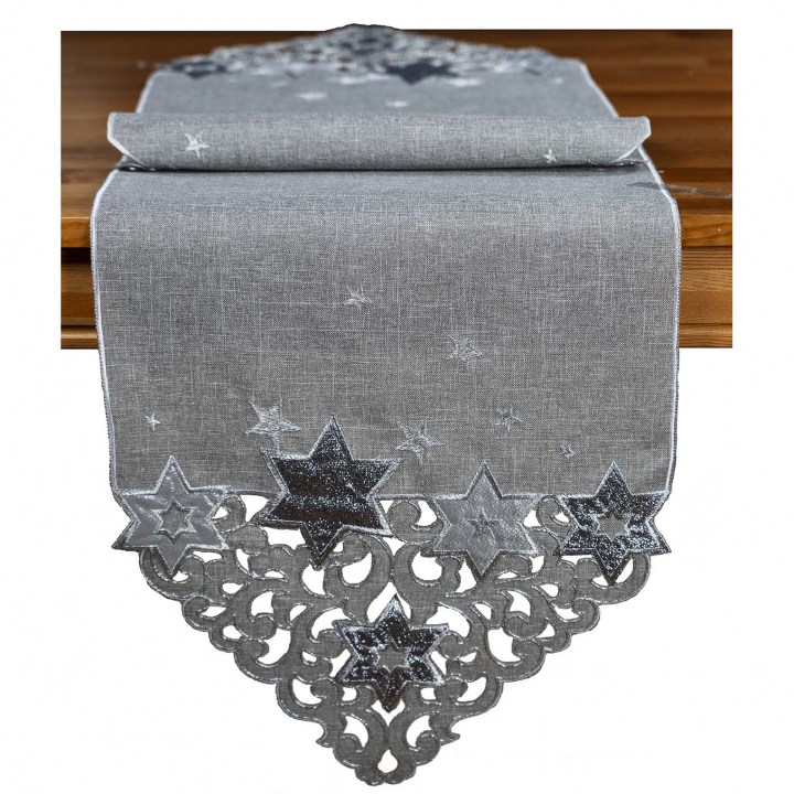 w_3155hg_40x140spitz_stickerei sterne_hellgrau-silber_gross